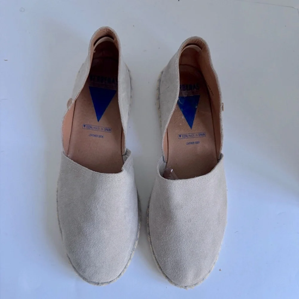 Verbenas Carmen Womens 42 EU Shoes Gray Suede Leather Espadrille Flat Sandals - Picture 7 of 12